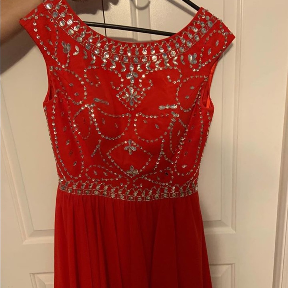 Red formal dress